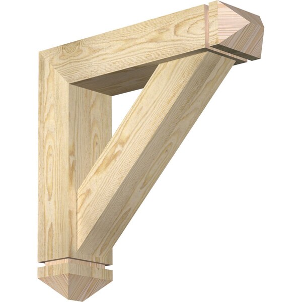Ekena Millwork Traditional Arts and Crafts Rough Sawn Bracket w/ Offset Brace, Douglas Fir, 6"W x 24"D x 24"H BKT0604X24X24TRA03RDF - main